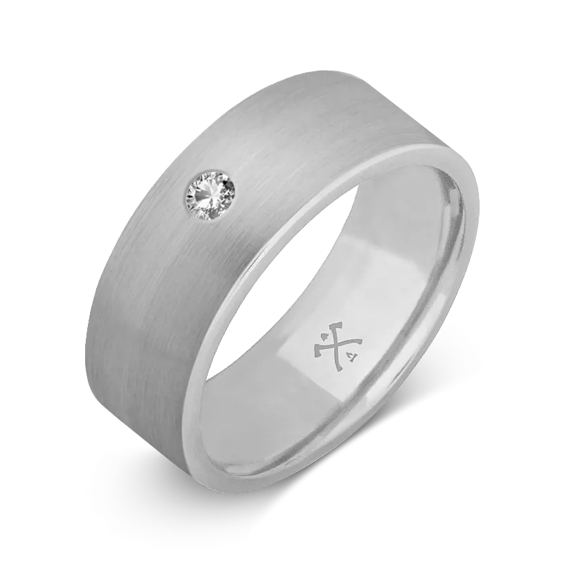 10K White Gold with Stone- Build Your Own Band