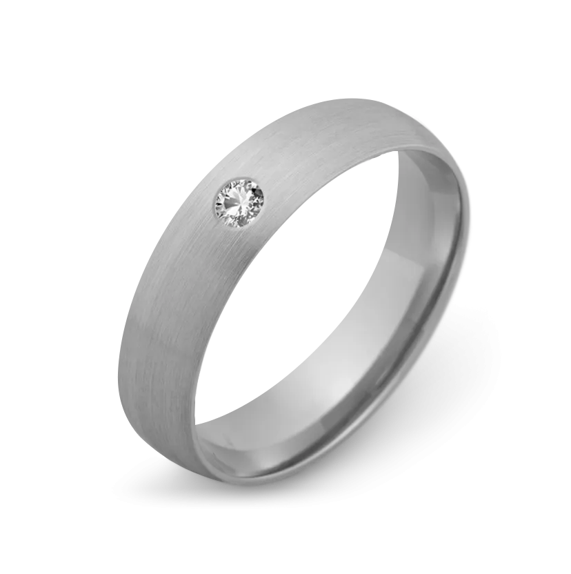 10K White Gold with Stone- Build Your Own Band