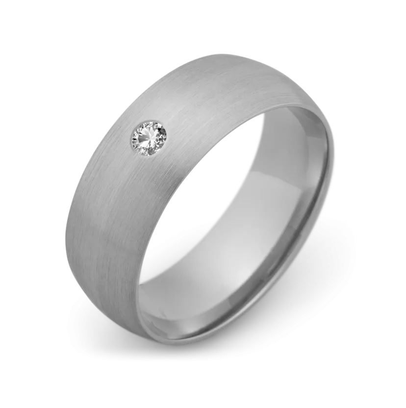 10K White Gold with Stone- Build Your Own Band