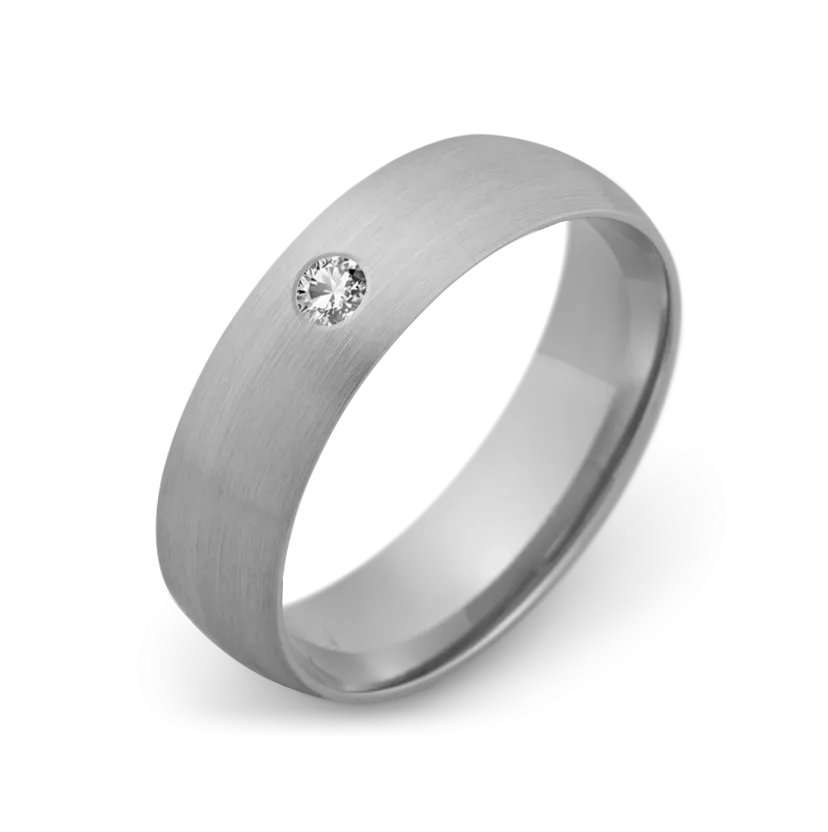 10K White Gold with Stone- Build Your Own Band