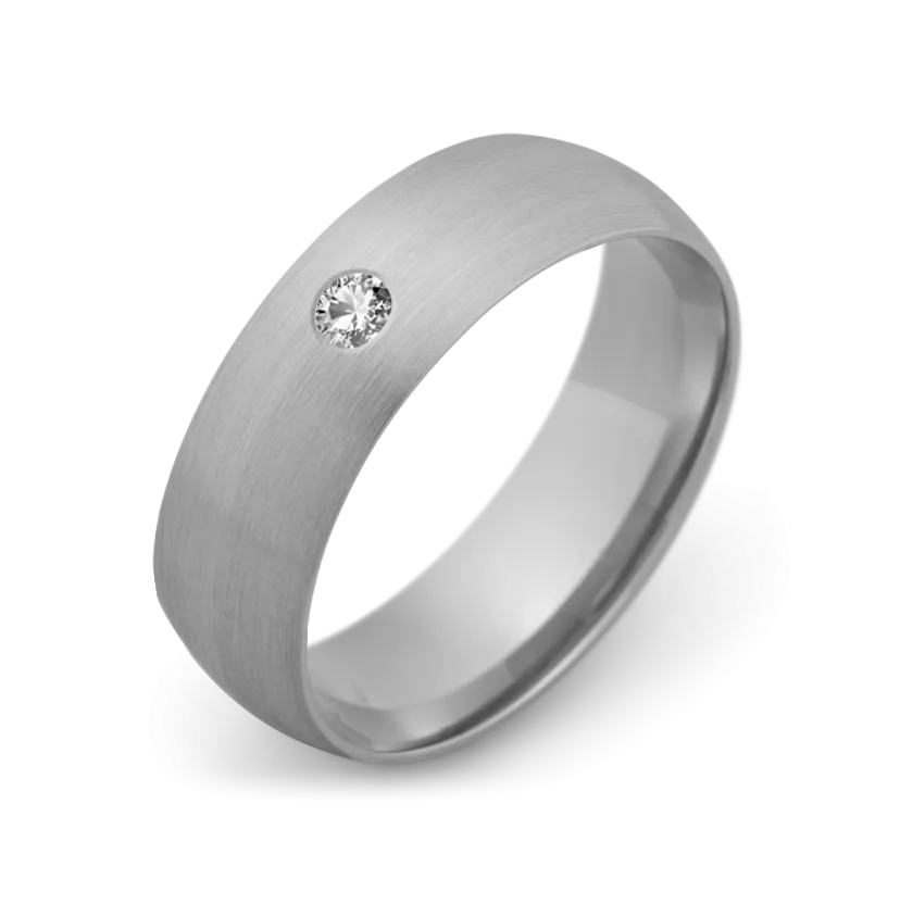 10K White Gold with Stone- Build Your Own Band