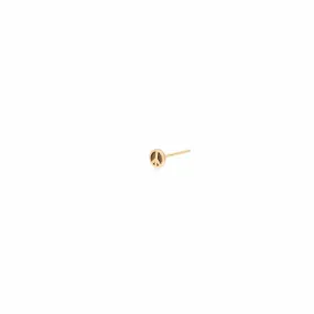 14k Itty Bitty Peace Sign Stud - SINGLE