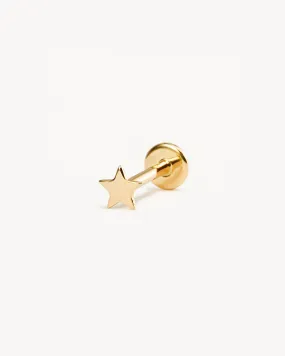 14k Solid Gold Stellar Cartilage Flatback Earring