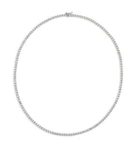 14k White Gold 4.06Cts Diamond Tennis  Necklace with 200 Diamonds