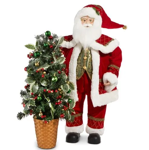 3 FT Santa With Decorated Tree