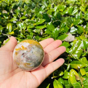 47 mm Ocean Jasper, Jasper Sphere, Heart Chakra Stone, Healing Crystal, Polished Sea Jasper, Grounding Crystal, Self Care  Fertility Stone