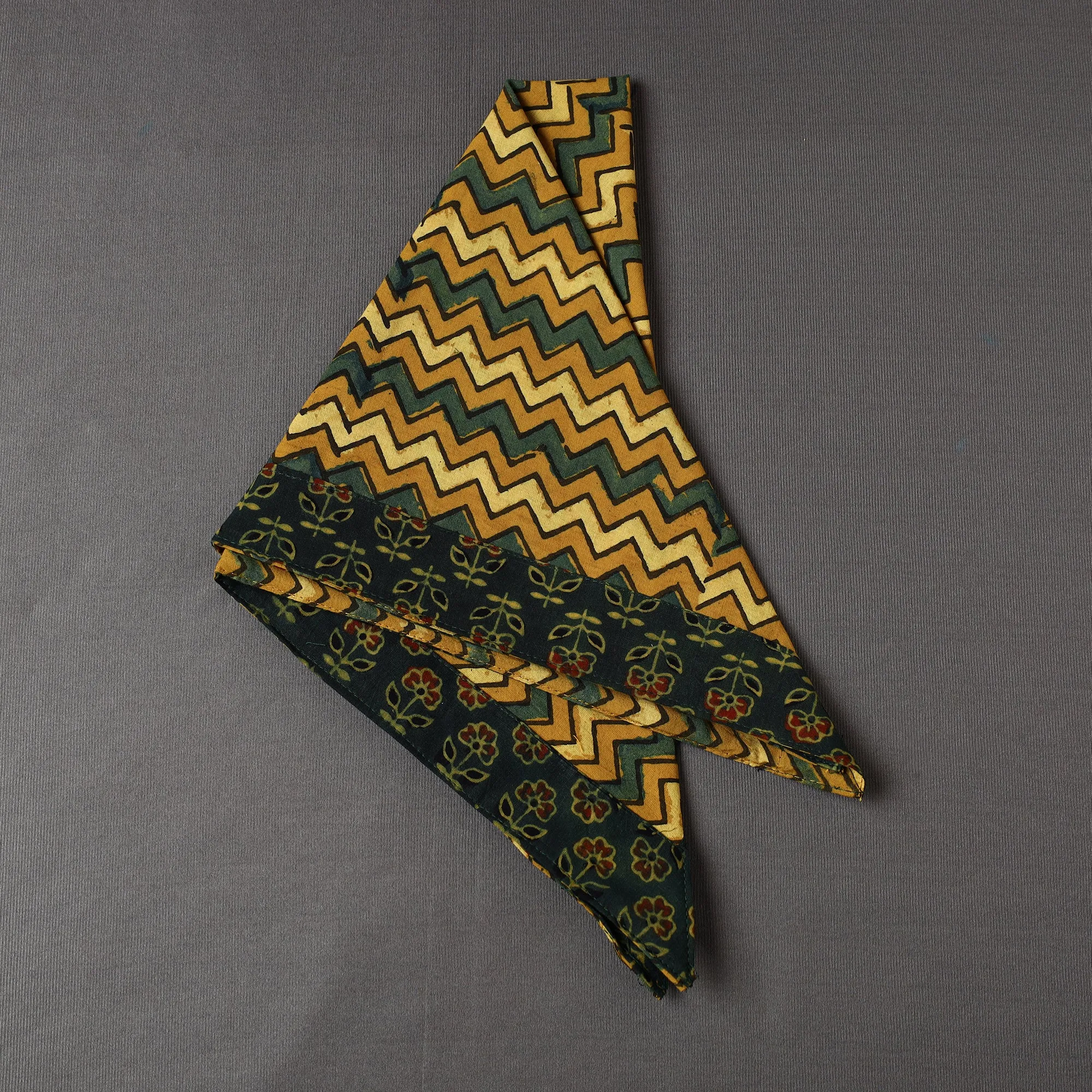 Ajrakh Block Printed Cotton Bandana