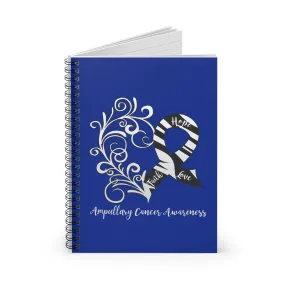 Ampullary Cancer Awareness Heart "Dark Blue" Spiral Journal - Ruled Line