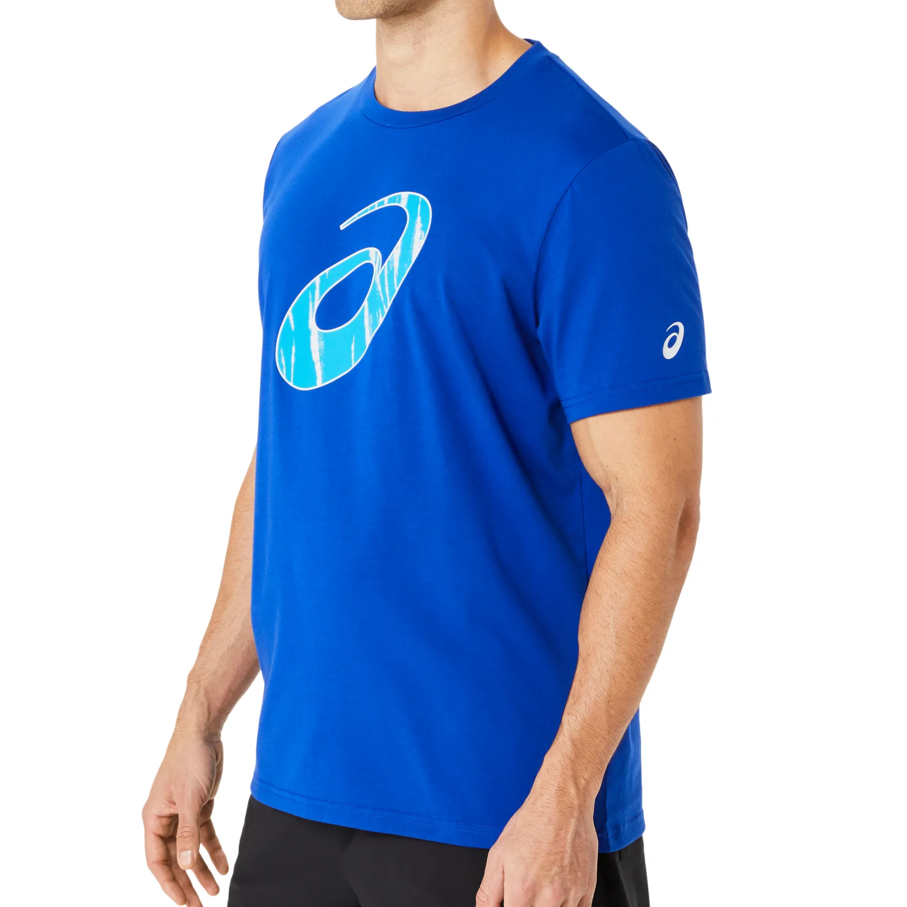 Asics Seasonal Logo Graphic Short Sleeve Men Tennis Top - Blue