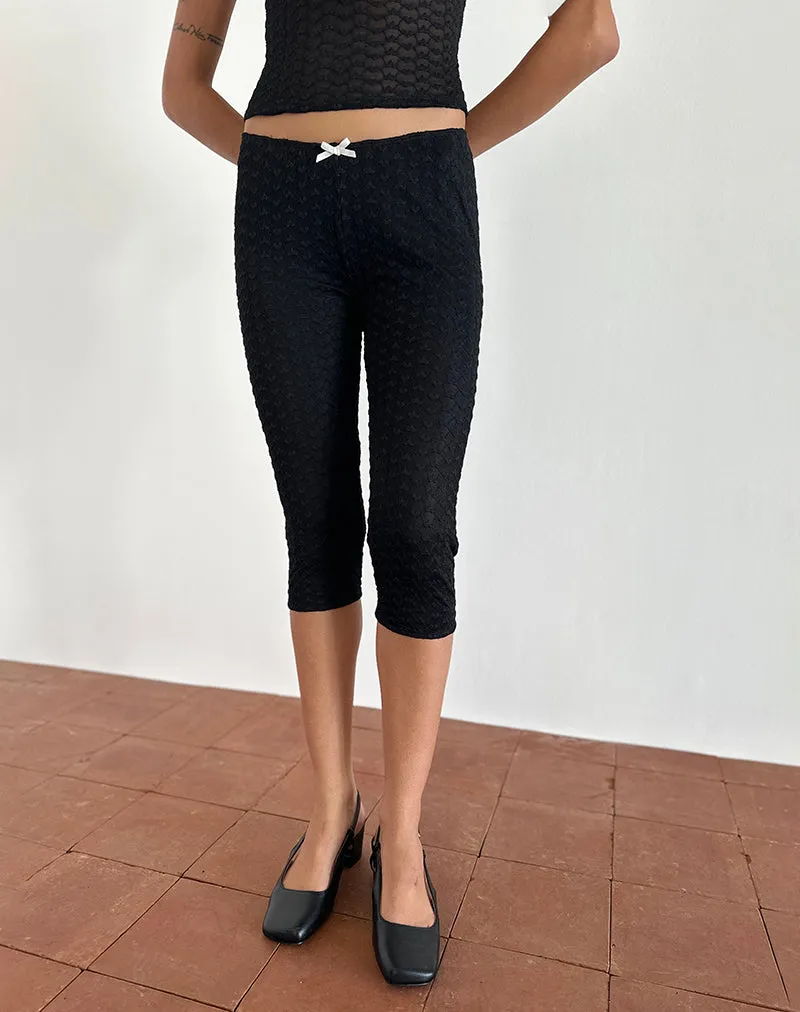 Asih Capri Trousers in Black Heart Lace