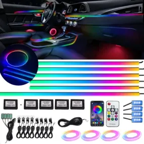 Auto RGB LED Rainbow Remote Interior Ambient Lighting