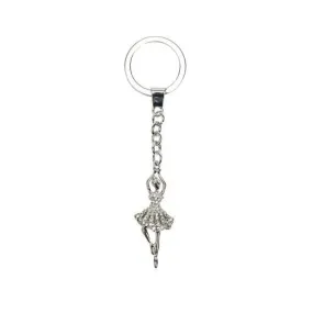 Ballerina Keyring - Silver Diamonte