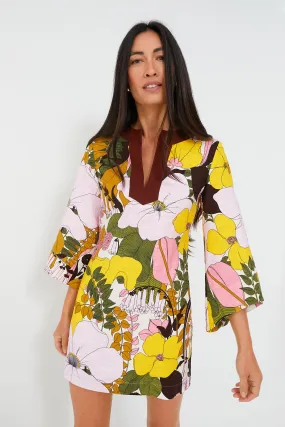 Big Flower Rose The Kaftan Mini