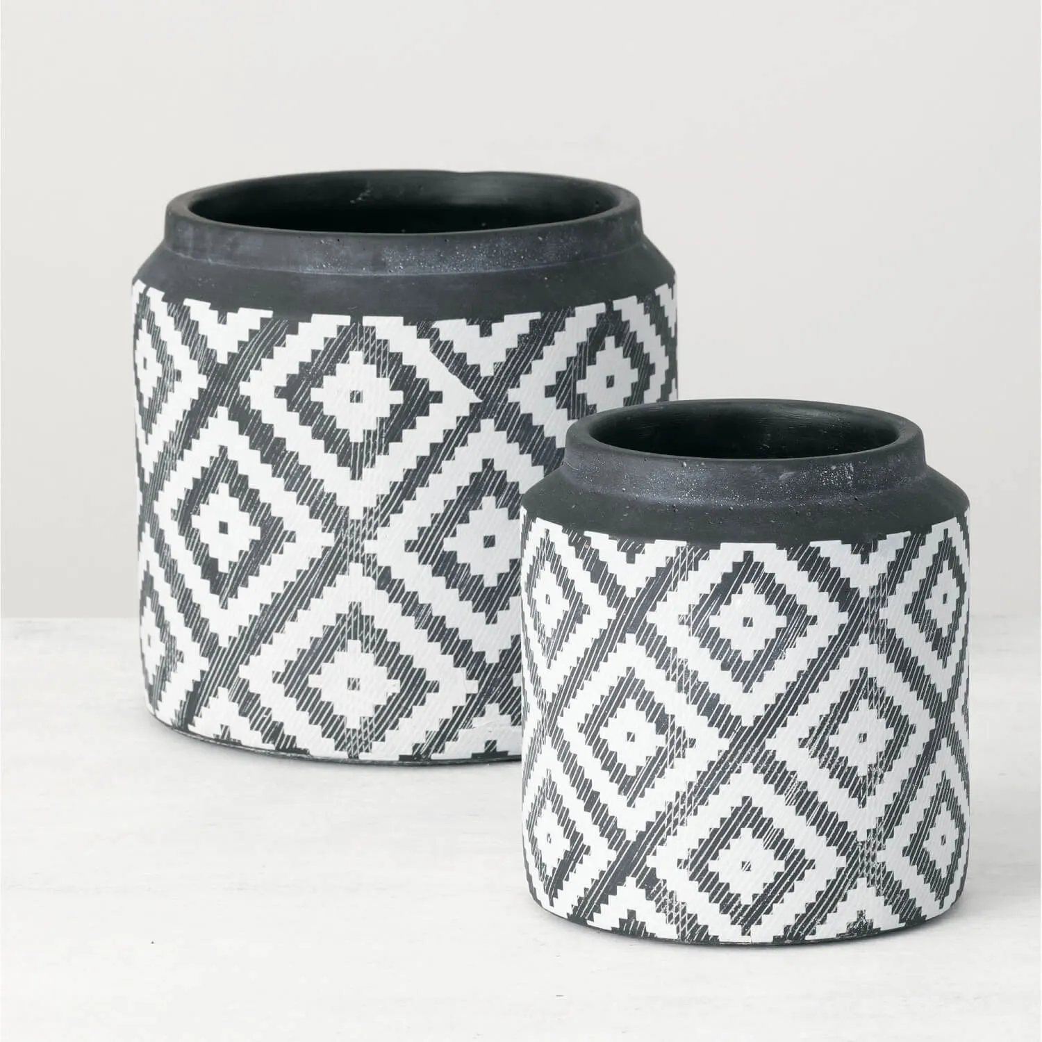 Black And White Aztec Planters