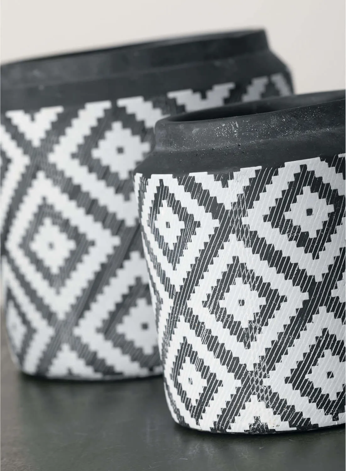 Black And White Aztec Planters