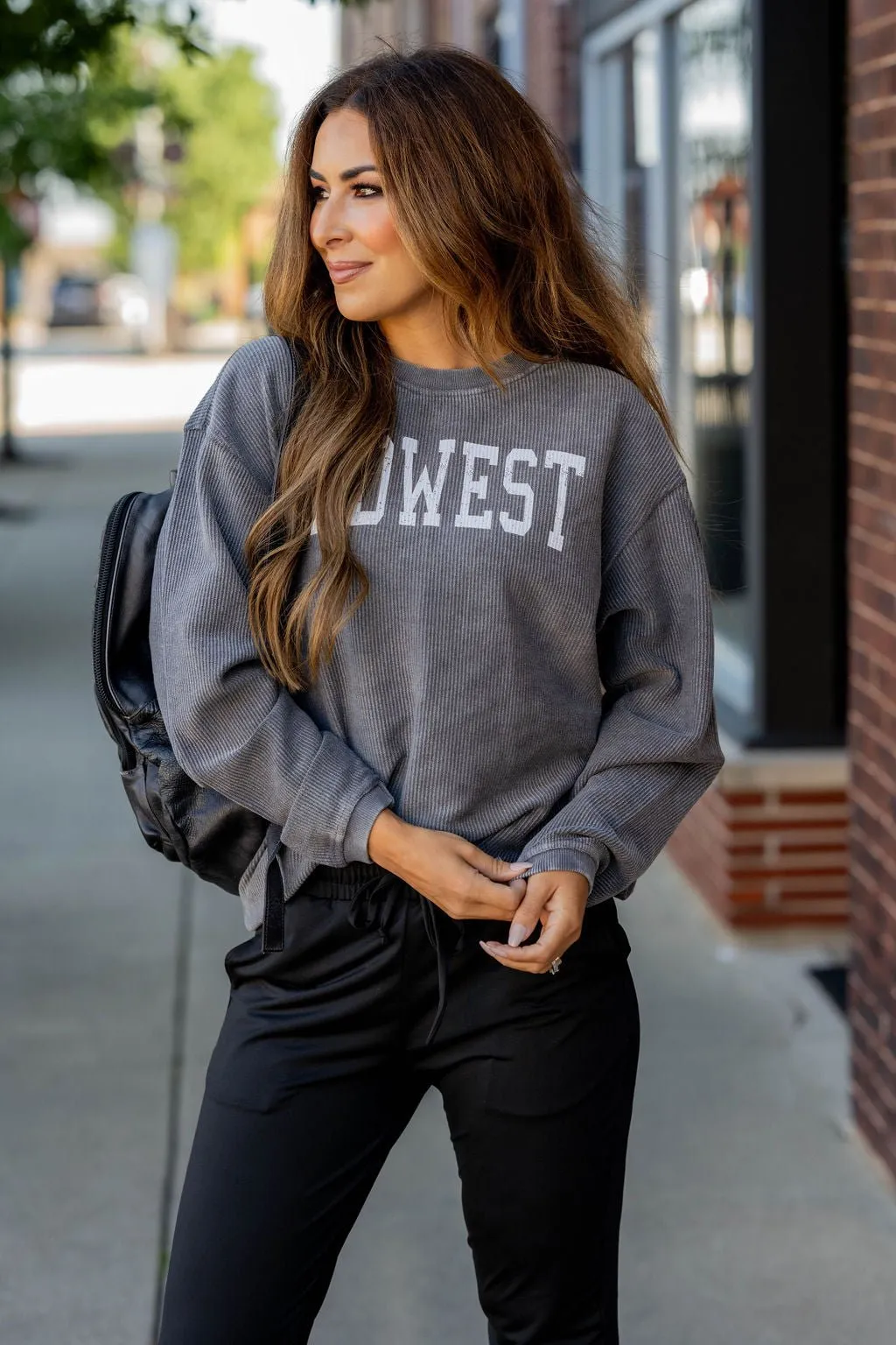 Bold Midwest Ribbed Crewneck