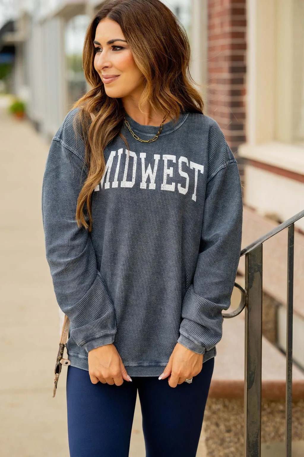 Bold Midwest Ribbed Crewneck