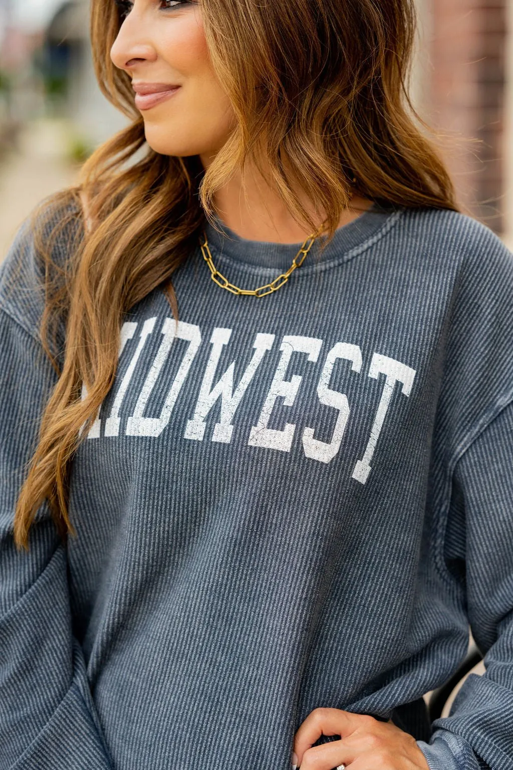 Bold Midwest Ribbed Crewneck