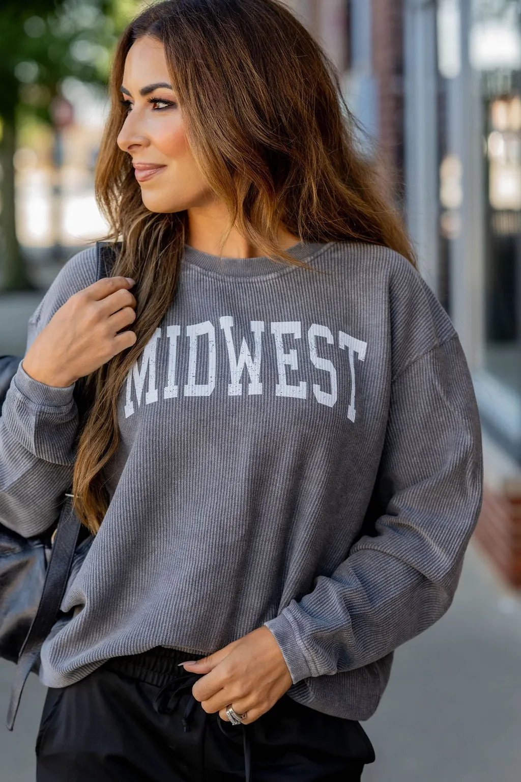 Bold Midwest Ribbed Crewneck