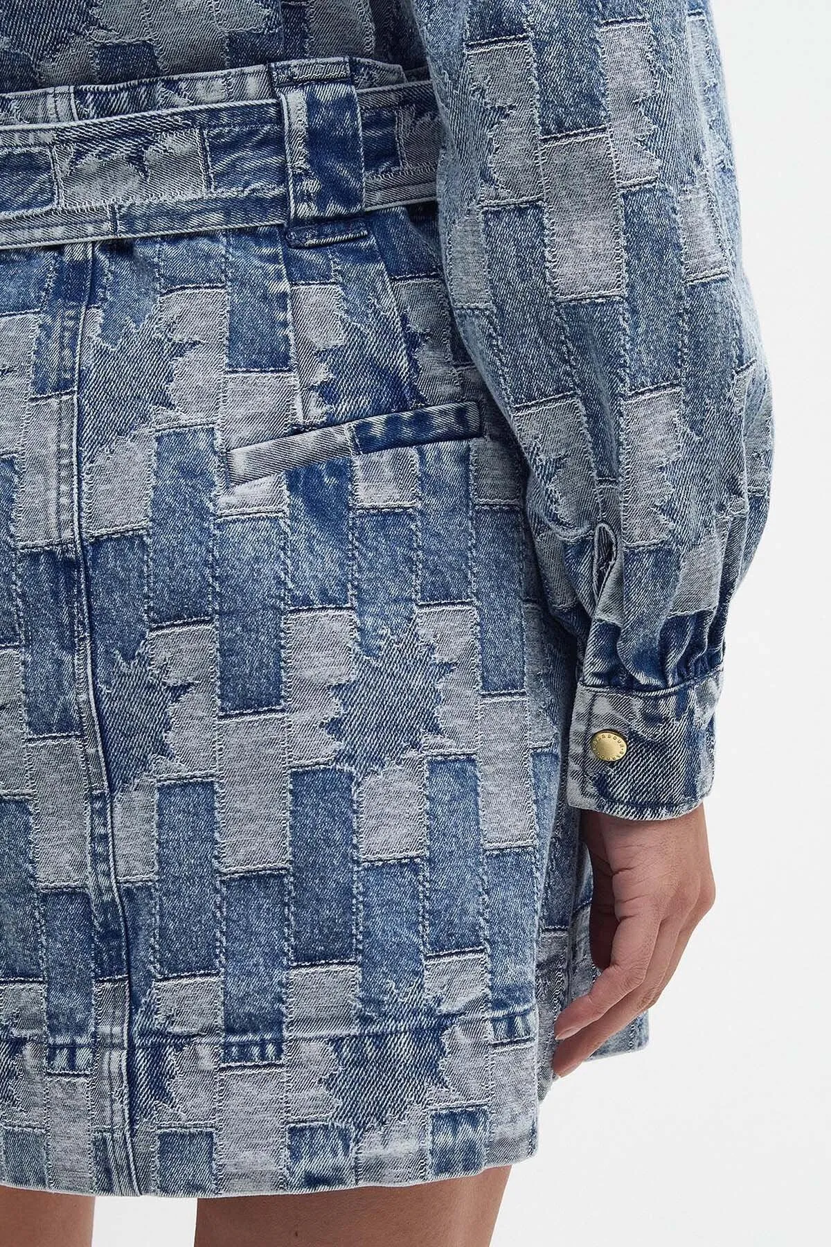 Bowhill Patchwork Denim Mini Skirt