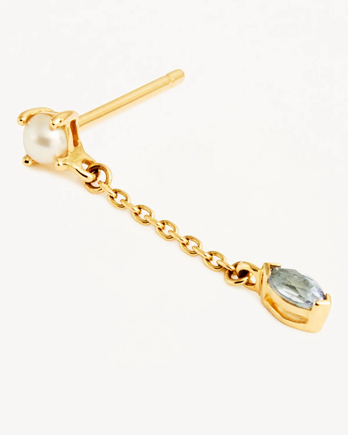 By Charlotte 14k Solid Gold Into The Blue Chain Earring