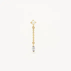 By Charlotte 14k Solid Gold Into The Blue Chain Earring