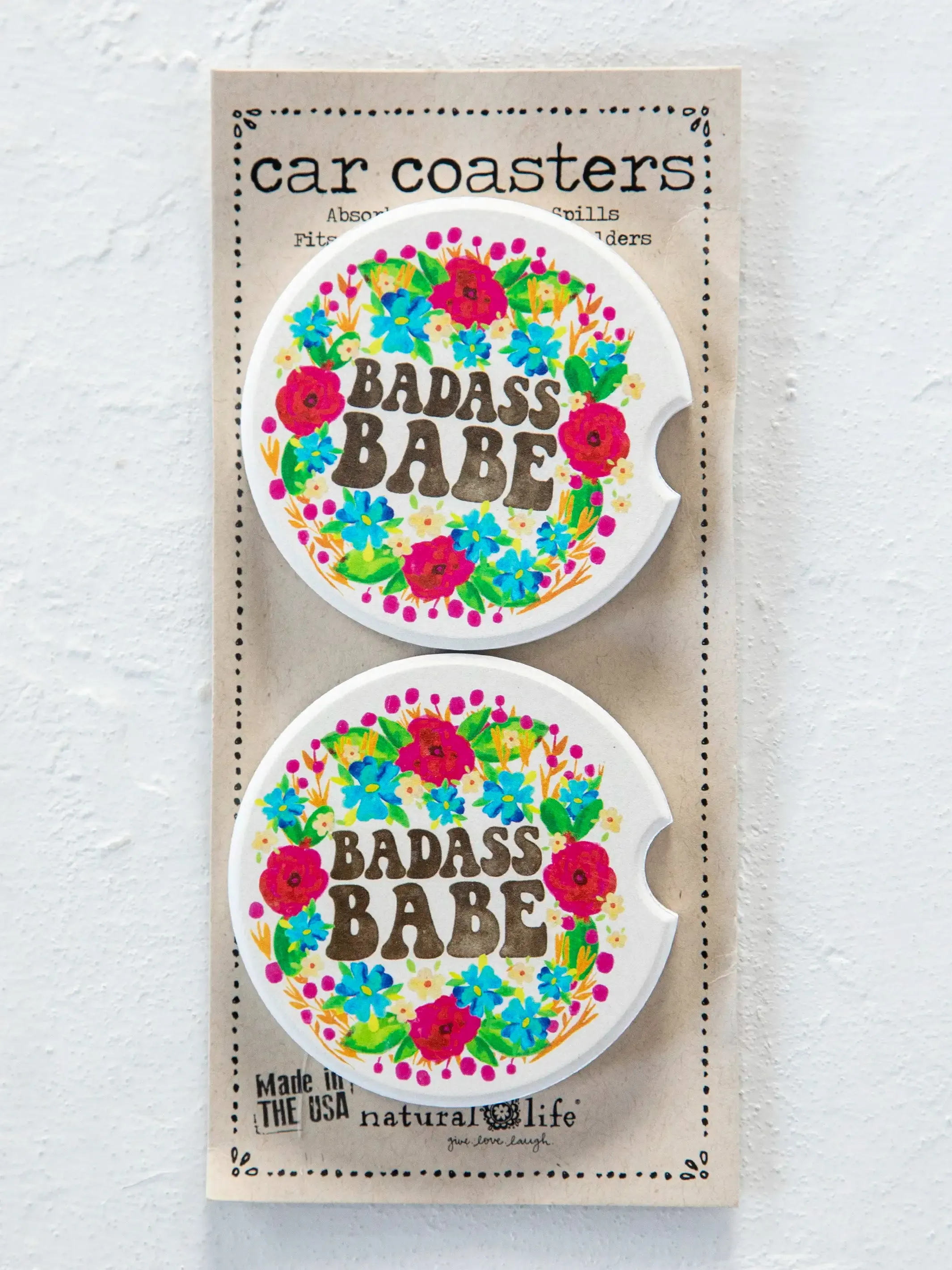 Car Coasters, Set of 2 - Badass Babe