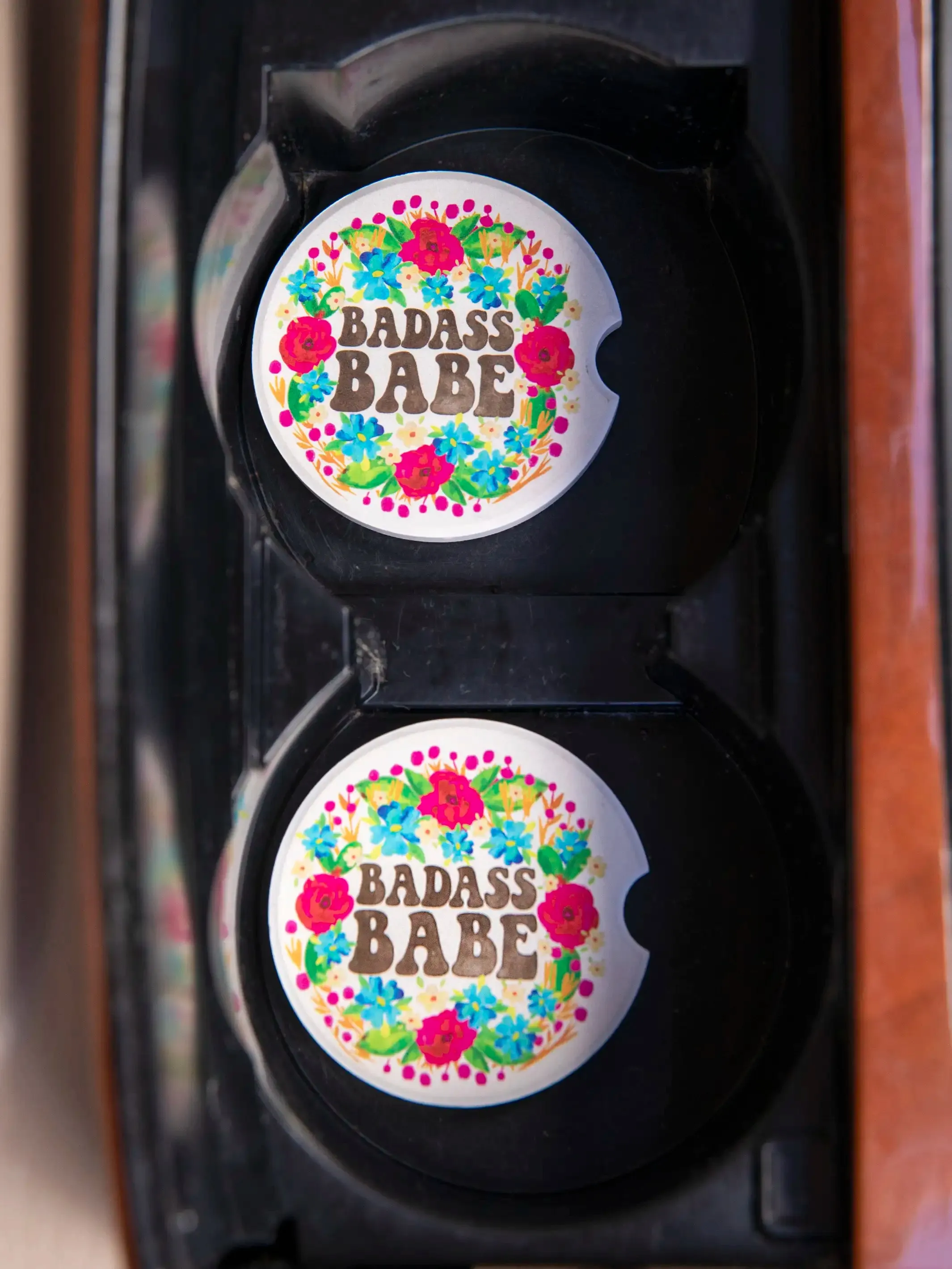 Car Coasters, Set of 2 - Badass Babe