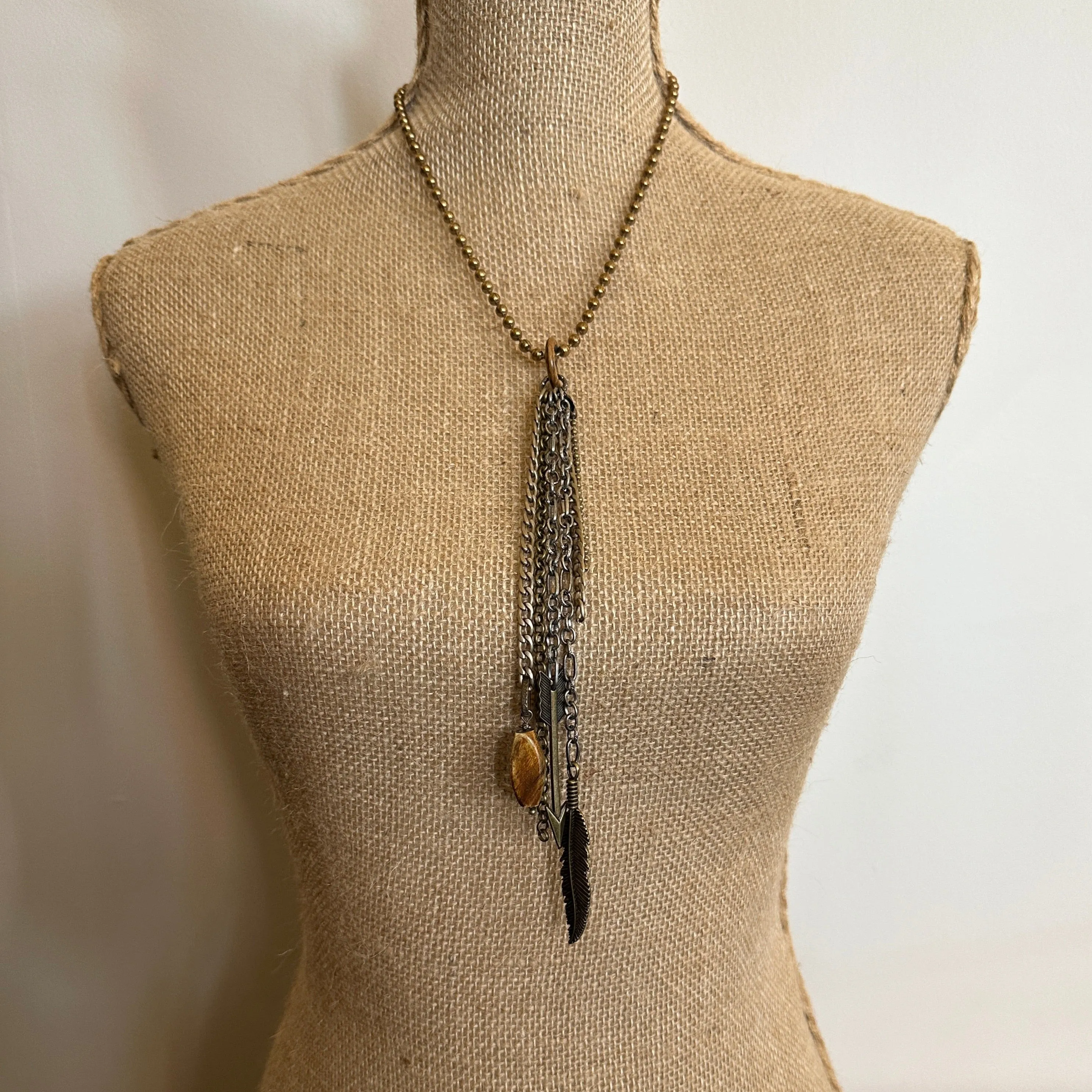 Chain Tassel Necklace on Ball Chain- Amy Kaplan for Bourbon Cowgirl