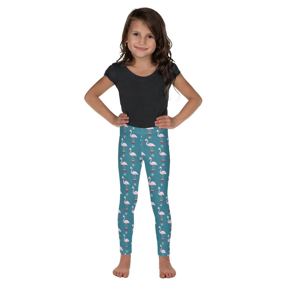 Christmas Flamingo Patterned Kid's Leggings