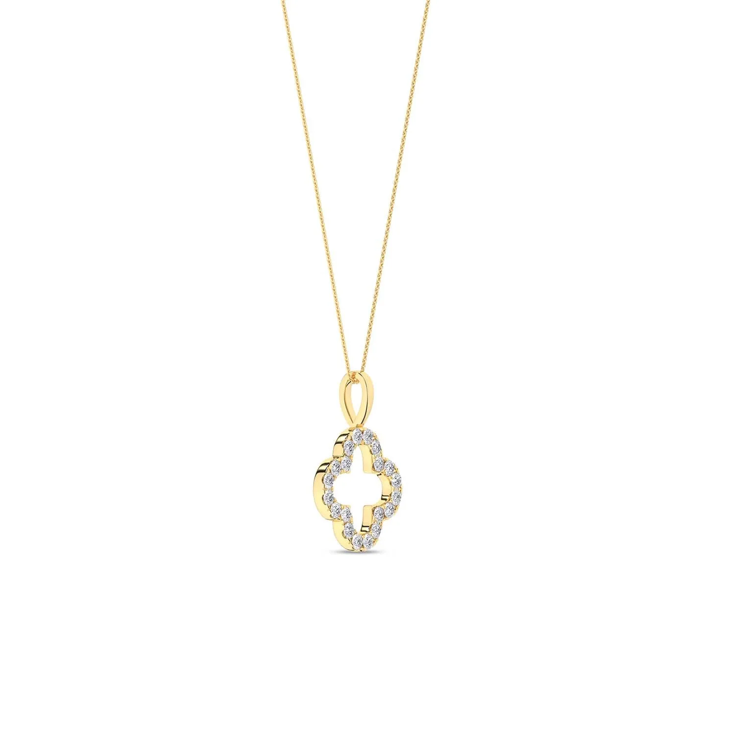 Clover Silhouette Drop Necklace