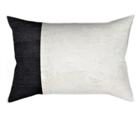 Color Block Pillow Cover - 1/3 White / 2/3 Black - Lumbar - Blanco Y Negro