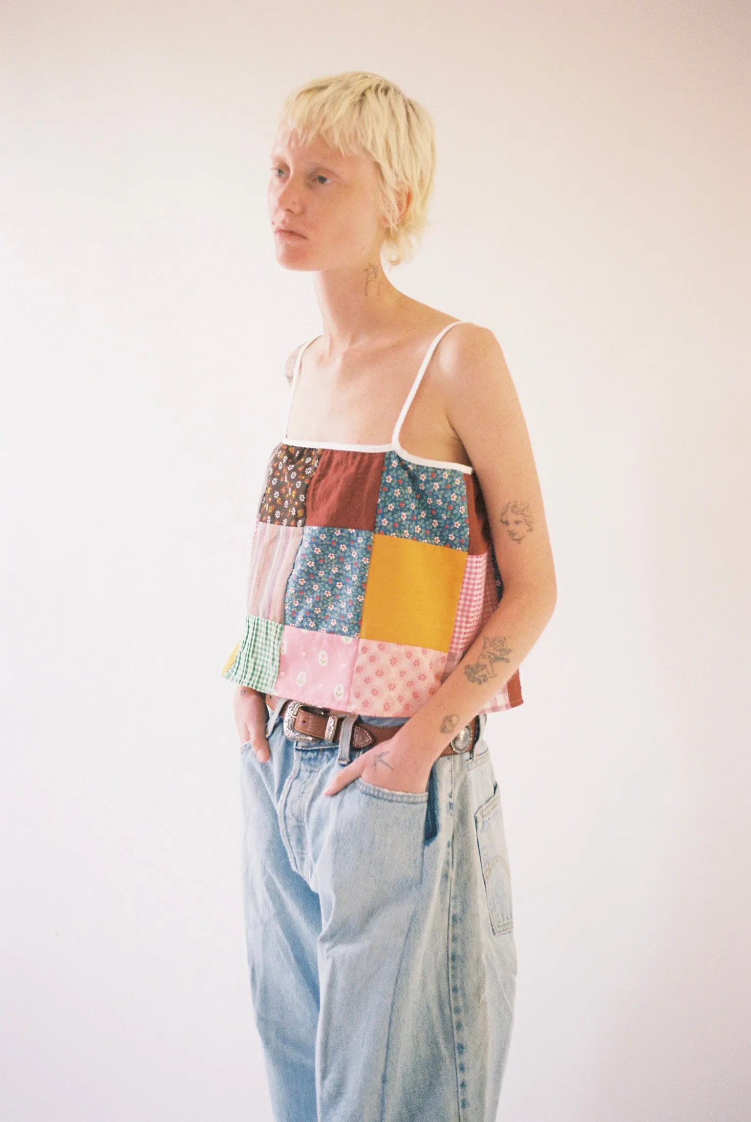 Cropped Patchwork Cami