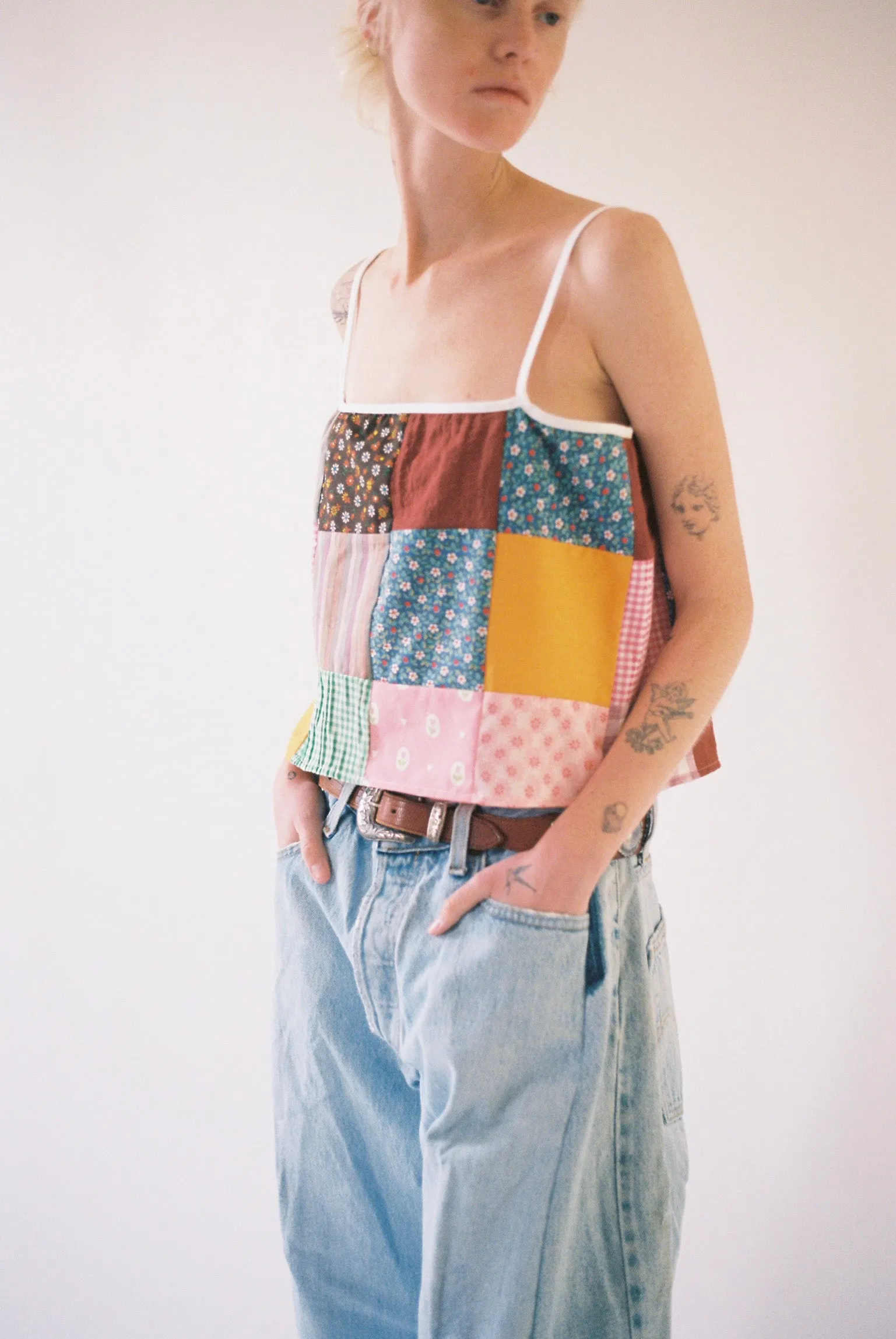 Cropped Patchwork Cami