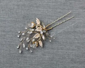 Crystal Flower Buds Wedding Hair Pin