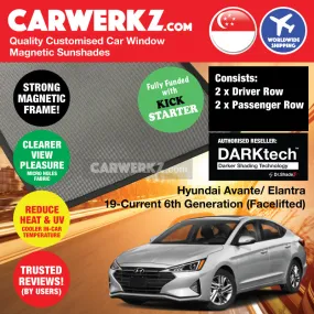 Dr Shadez DARKtech Hyundai Avante Elantra 2019-2020 6th Generation (AD Facelift) Korean Sedan Car Customised Magnetic Sunshades