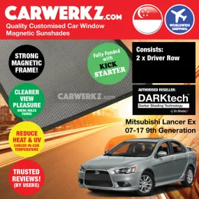 Dr Shadez DARKtech Mitsubishi Lancer Ex 2007-2017 9th Generation Japan Sedan Customised Window Magnetic Sunshades