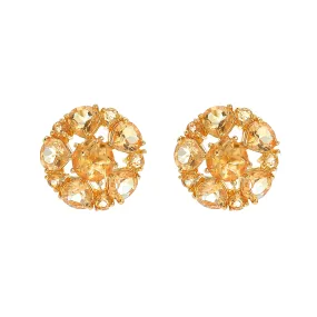 Earrings  - Citrine Cluster Flower