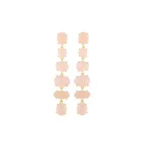 Earrings - Rose Quartz Chandelier