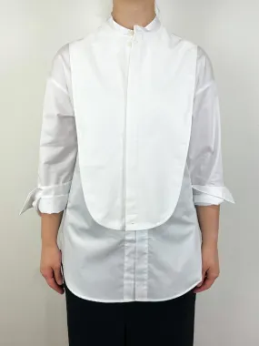 Eco Poplin Tuxedo Shirt w/Bib Flap in White