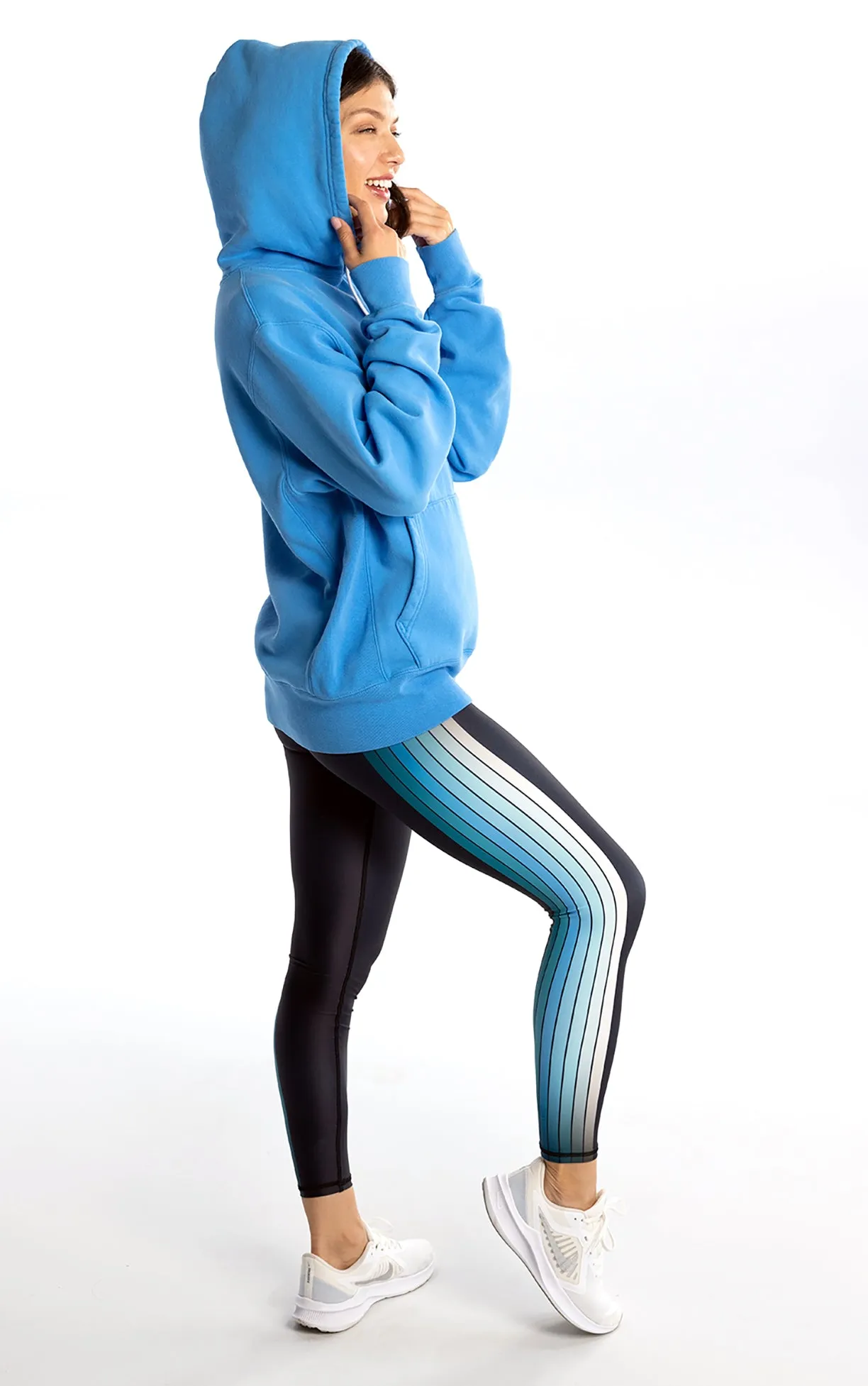 FAME BLUE TRACK MID RISE LEGGING