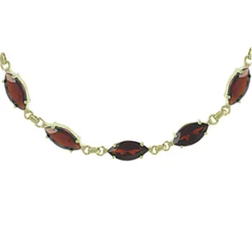 Garnet Marquise Bracelet, 9ct Yellow Gold