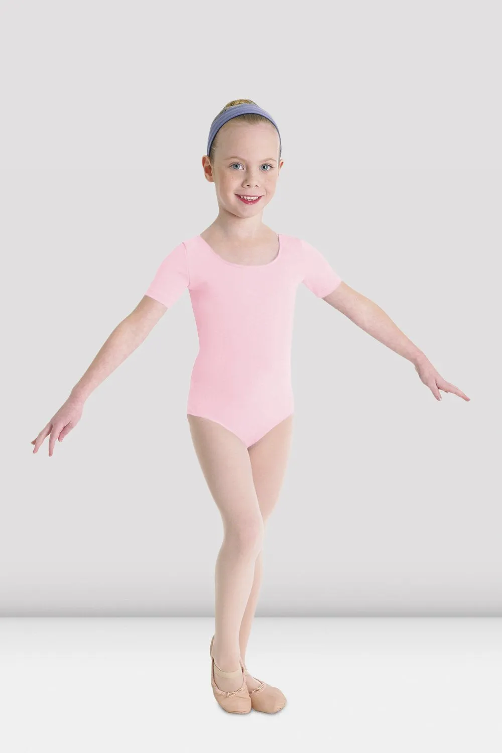 Girls Short Sleeve Round Neck Leotard (CL5402)