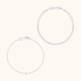 Gleam Tennis Bracelet Gift Set in Silver