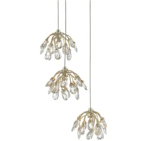 Hanging Crystal Silverleaf Chandelier