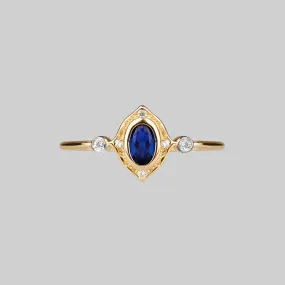 HAWTHORNE. Detailed Royal Blue Gold Ring