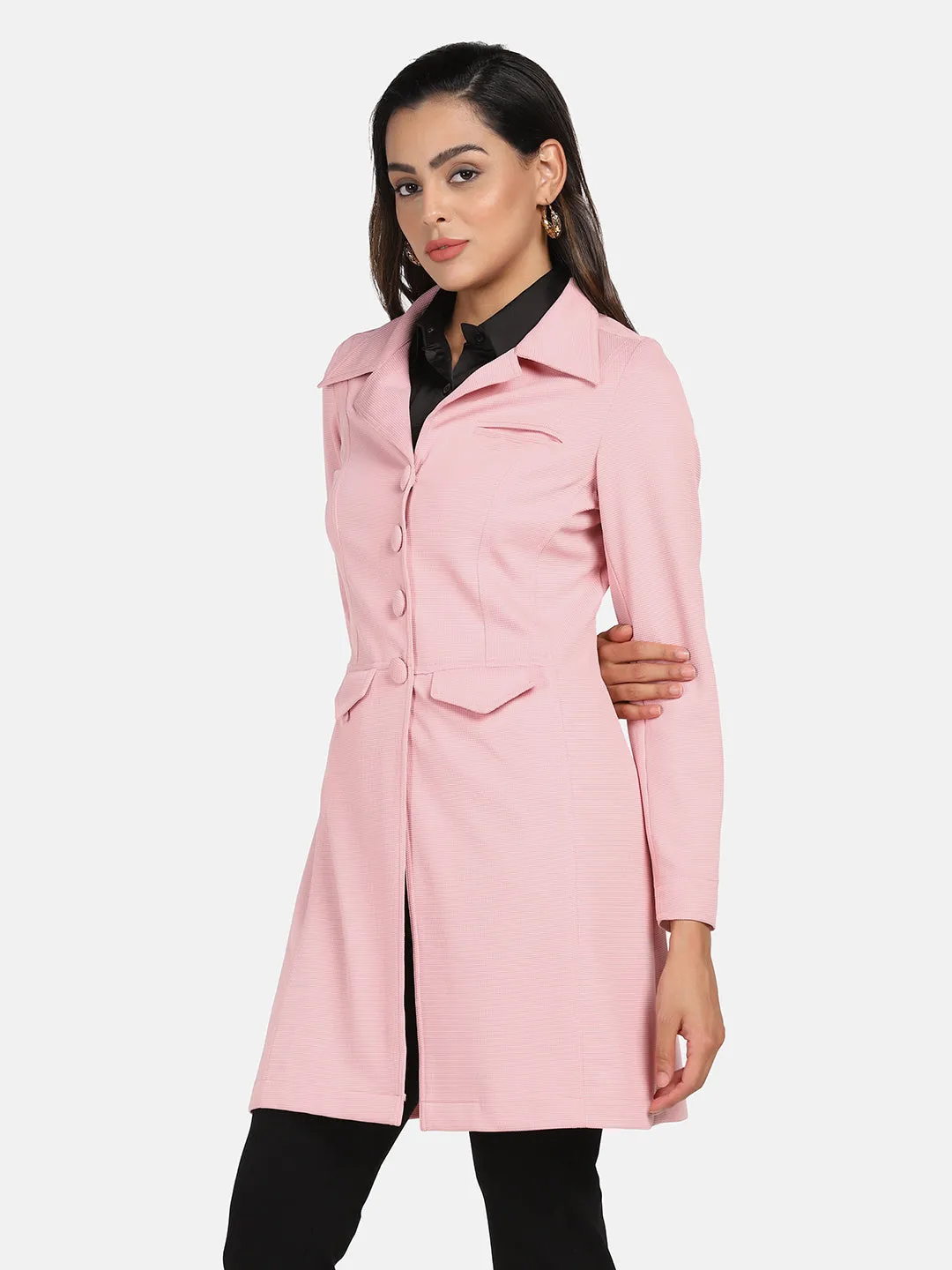 Longline Stretch jacket - Pink