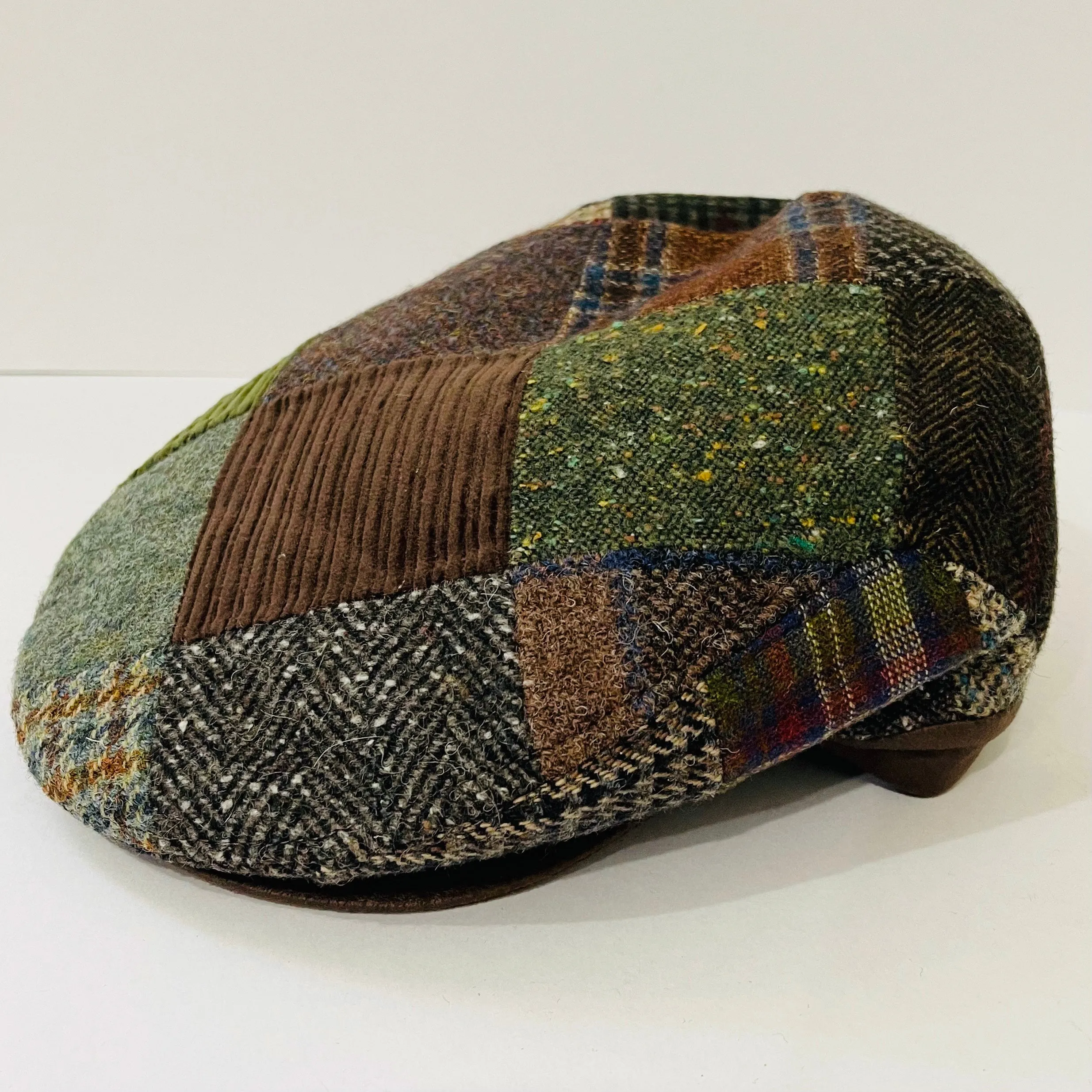 M by Flechet - Patchwork Flat Cap - Wool Blend - Marron Chestnut