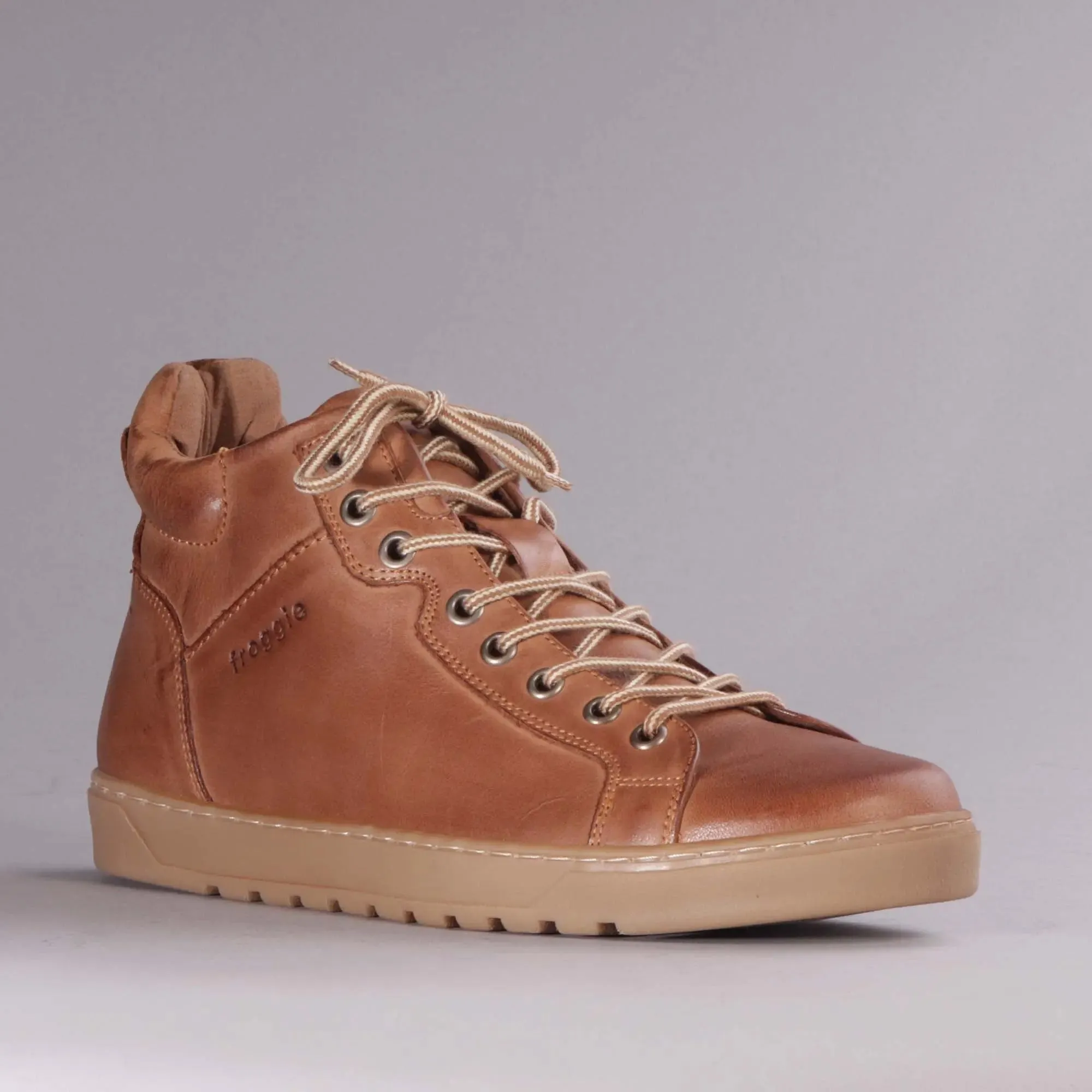 Men's High top Sneaker with Removable Footbed in  Whisky - 11850