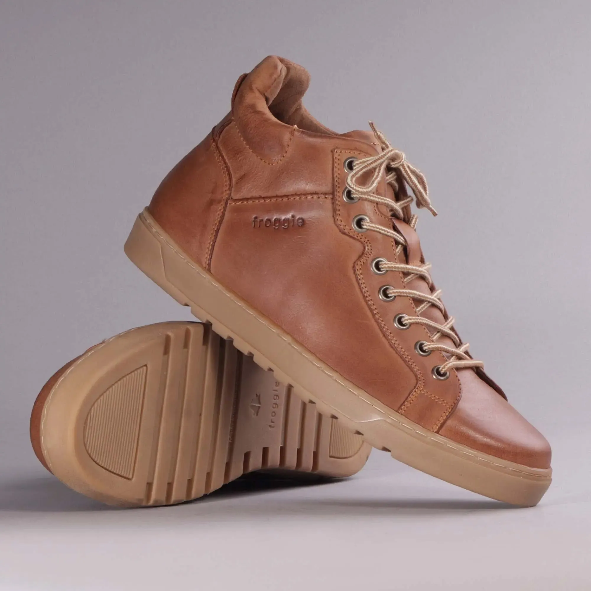 Men's High top Sneaker with Removable Footbed in  Whisky - 11850